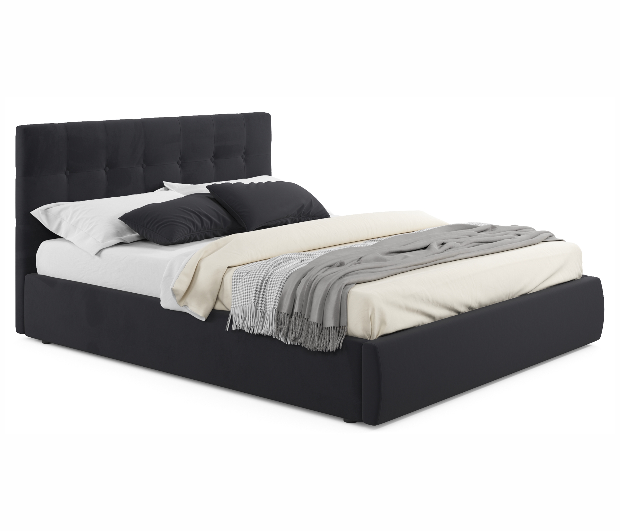 Купить мягкая кровать "selesta" 1800 темная с матрасом гост с подъемным механизмом | ZEPPELIN MOBILI