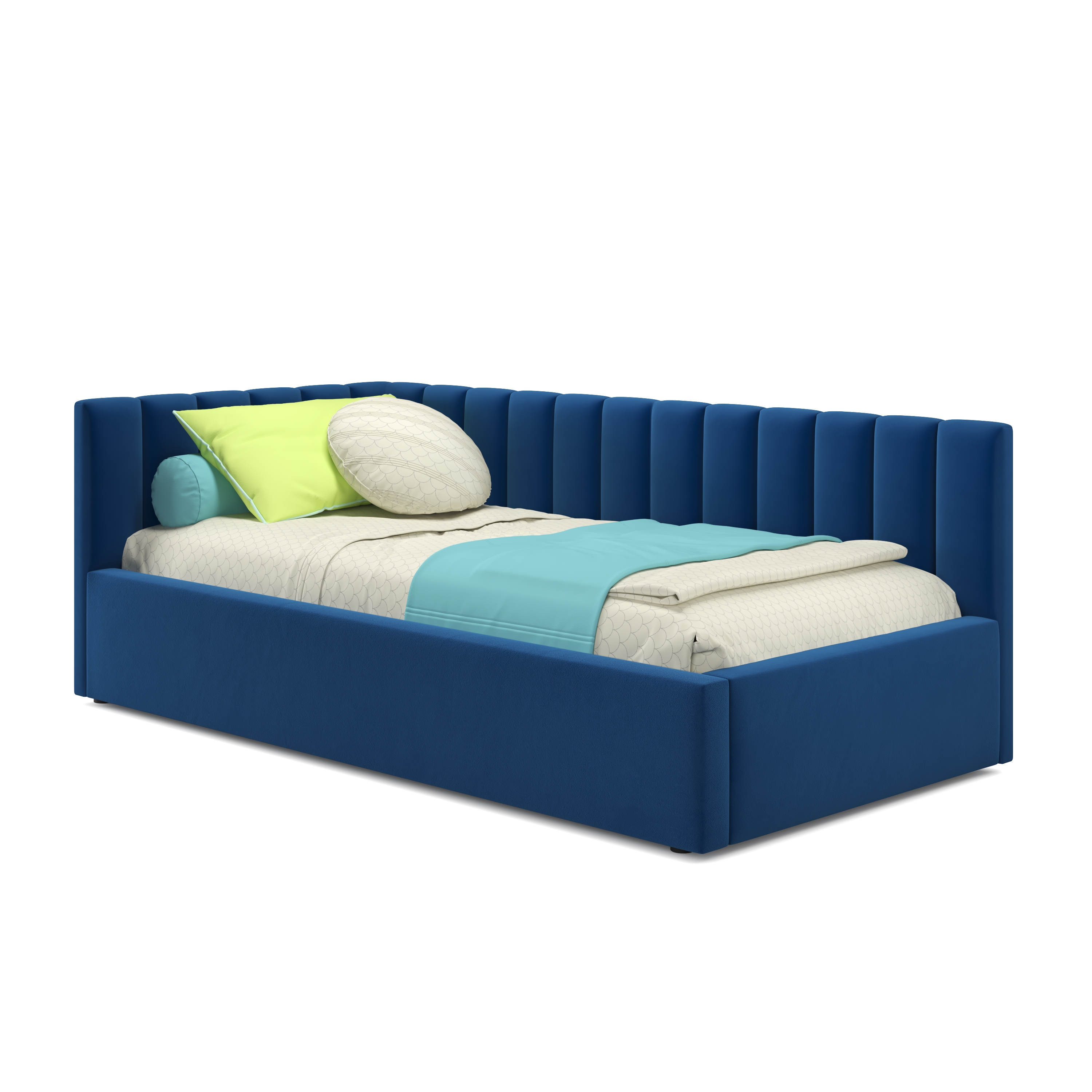 Купить мягкая кровать milena 900 синяя с ортопедическим основанием | МебельСТОК