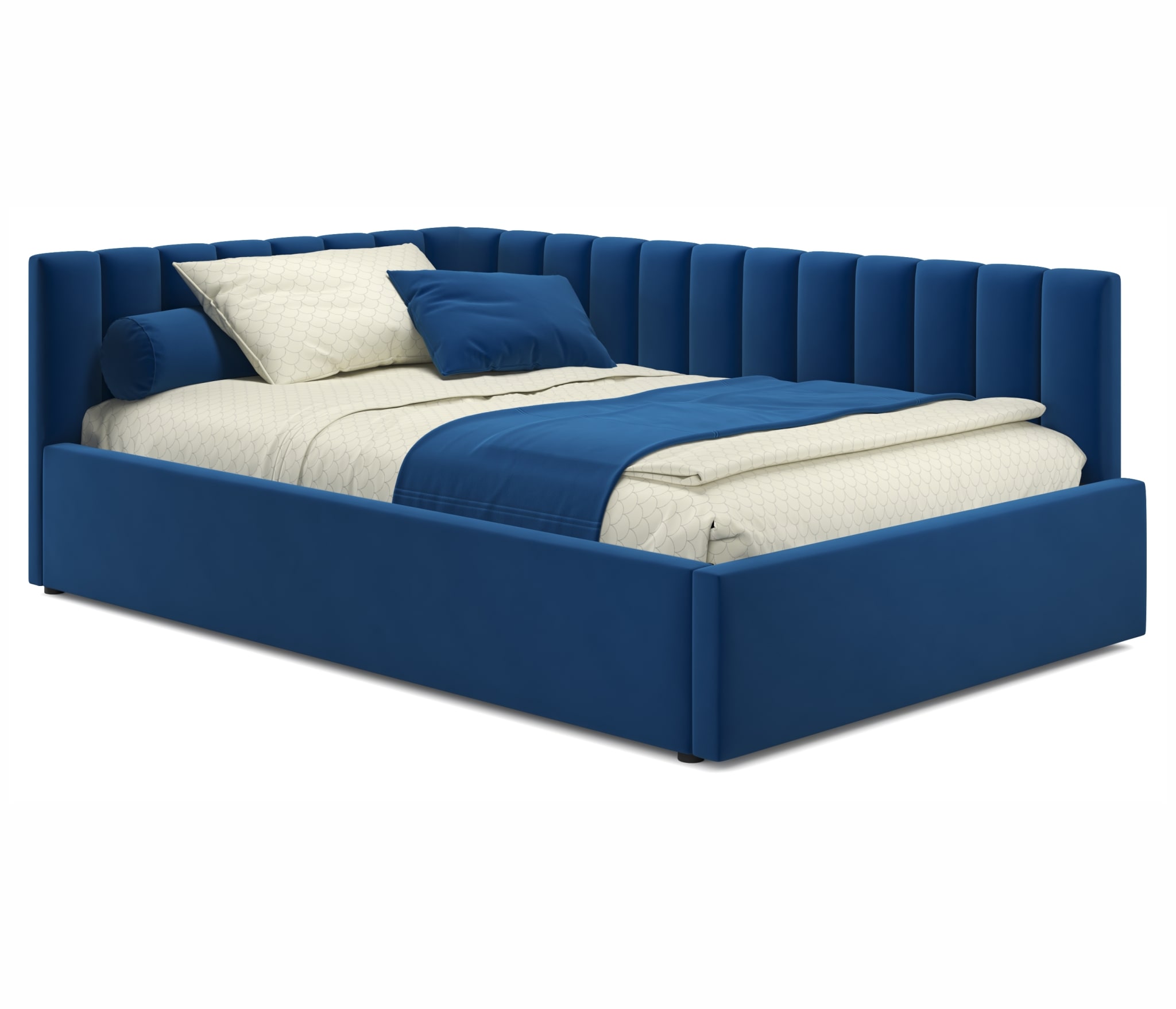 Купить мягкая кровать milena 1200 синяя с подъемным механизмом | МебельСТОК