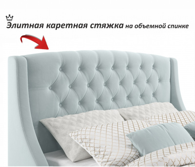 Купить мягкая кровать "stefani" 1600 мята пастель с подъемным механизмом с орт.матрасом promo b cocos | МебельСТОК