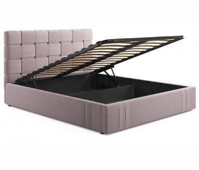 Купить мягкая кровать tiffany 1600 лиловая с подъемным механизмом с матрасом астра | МебельСТОК