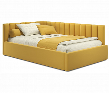 Купить мягкая кровать milena 1200 желтая с подъемным механизмом | МебельСТОК