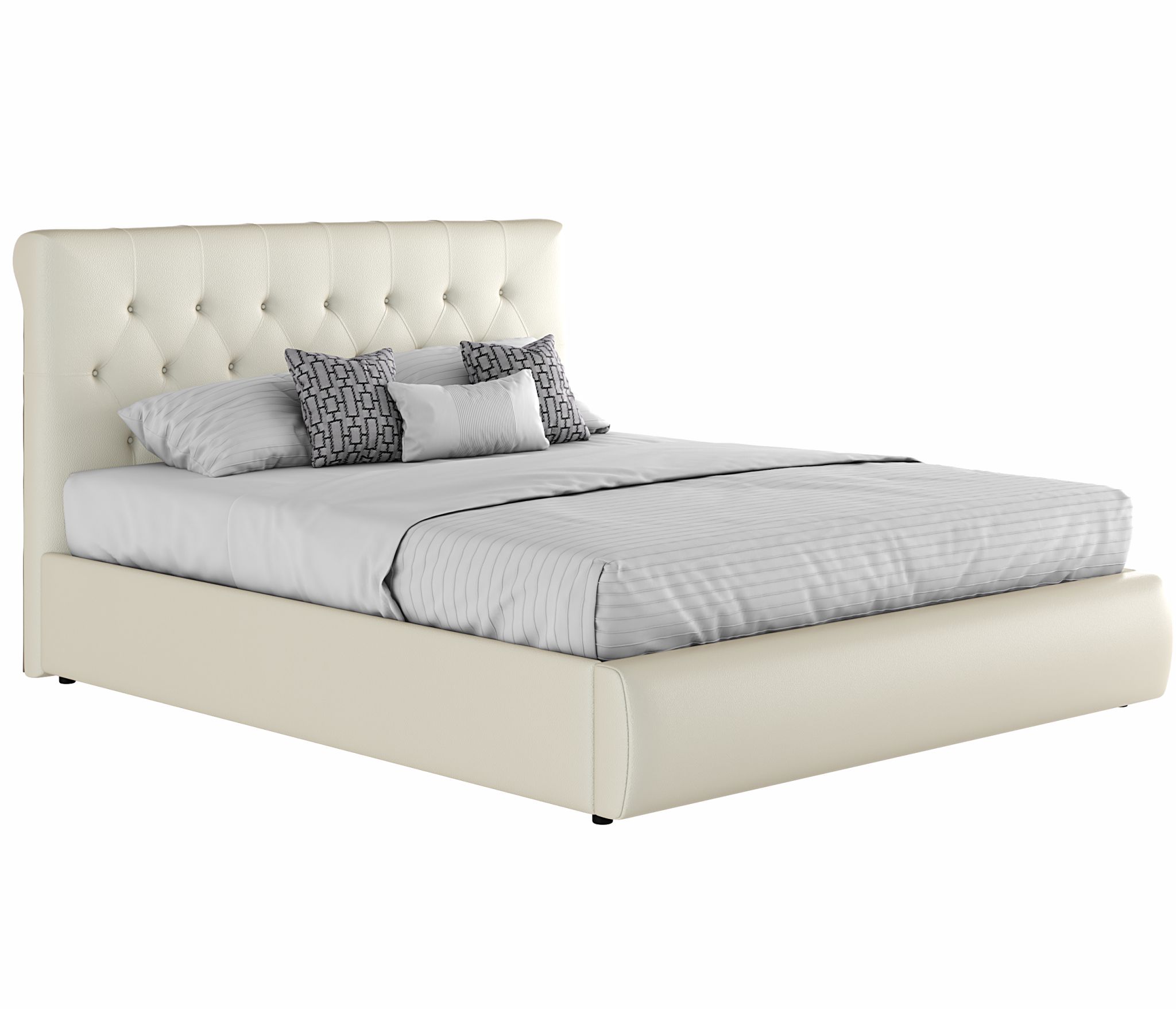 Мягкая кровать "Амели" 1800 белая с подъемным механизмом с матрасом ГОСТ | МебельСТОК