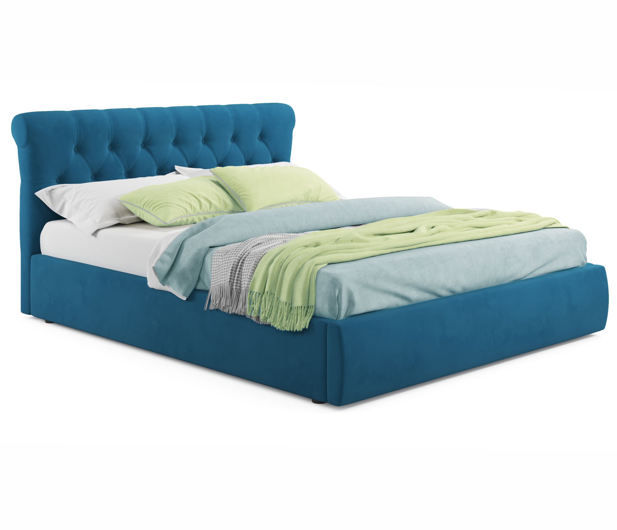 Купить мягкая кровать ameli 1400 синяя с ортопедическим основанием | МебельСТОК