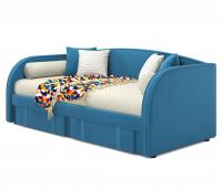 Купить мягкая кровать elda 900 синяя с ортопедическим основанием и матрасом астра | МебельСТОК