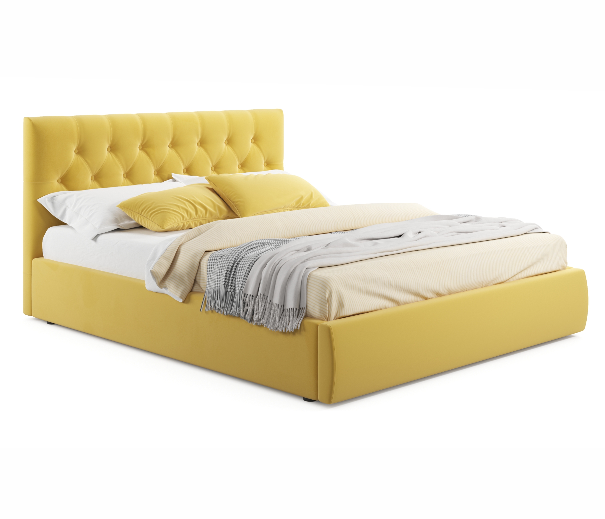 Купить мягкая кровать verona 1600 желтая с подъемным механизмом | МебельСТОК