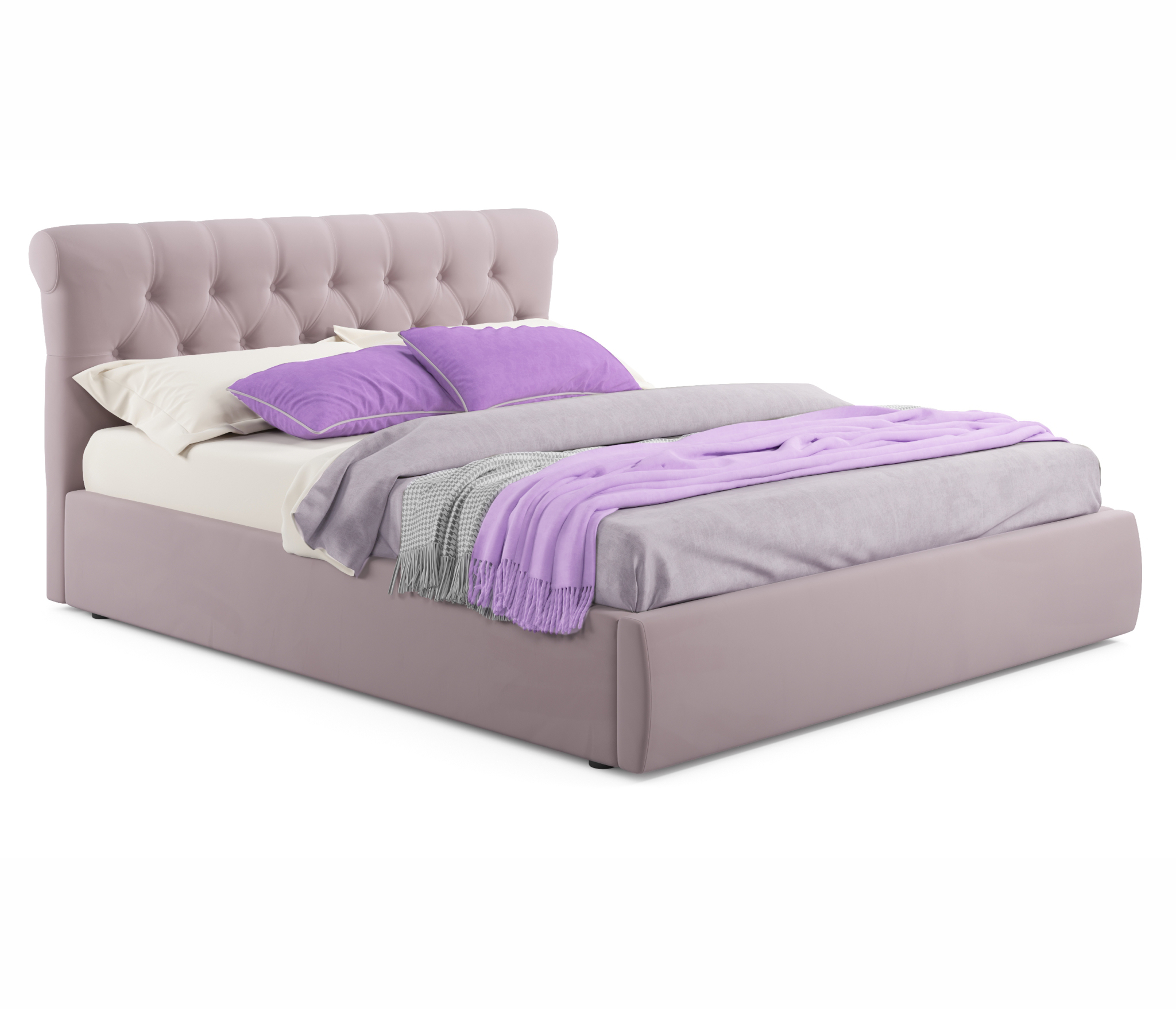 Купить мягкая кровать ameli 1400 лиловая с подъемным механизмом с матрасом гост | МебельСТОК