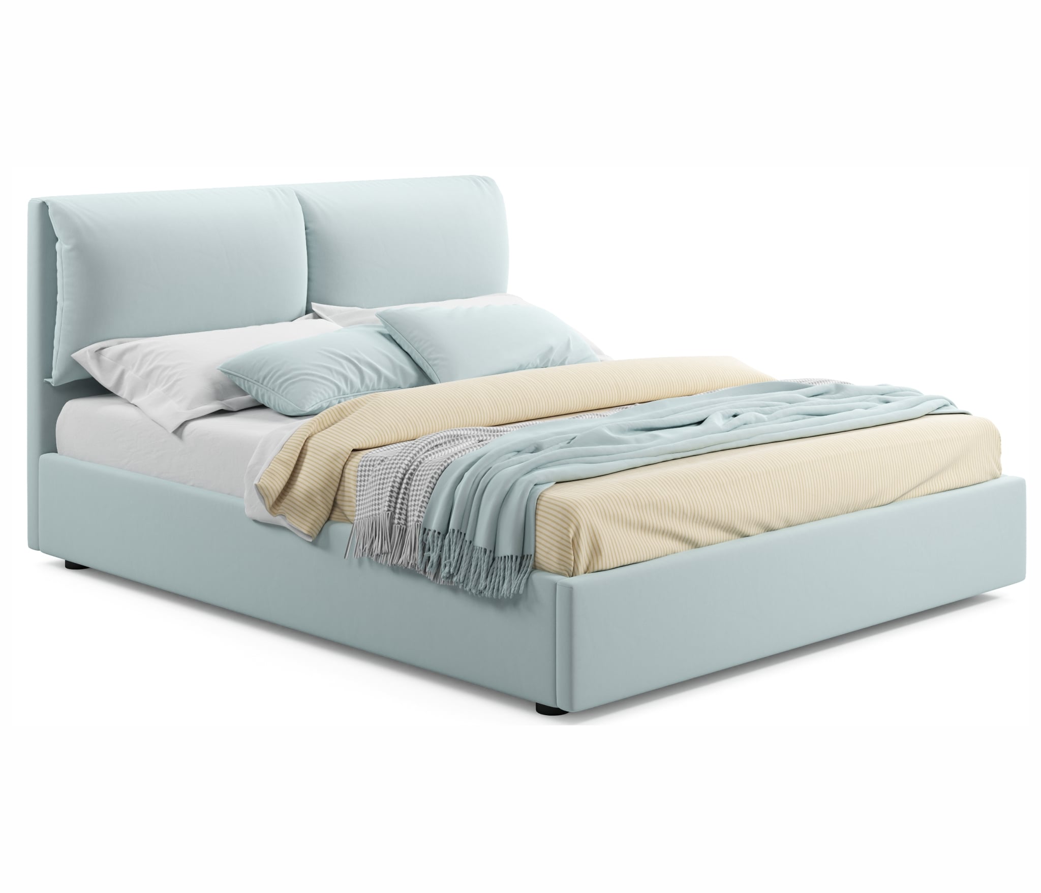 Купить мягкая кровать vita 1600 мята пастель с подъемным механизмом | МебельСТОК