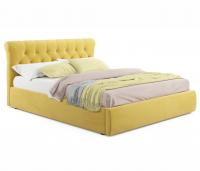 Купить мягкая кровать ameli 1600 желтая с подъемным механизмом с матрасом астра | МебельСТОК