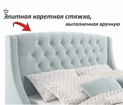 Купить мягкая кровать "stefani" 1400 мята пастель с ортопедическим основанием | МебельСТОК