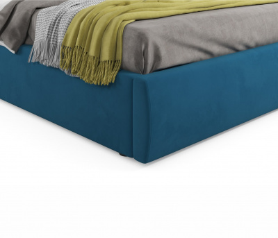 Купить мягкая кровать с тумбами ameli 1600 синяя с подъемным механизмом | МебельСТОК