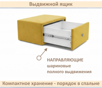 Мягкая прикроватная навесная тумба Mild желтая