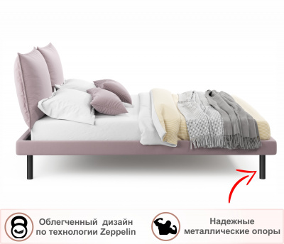 Купить мягкая кровать fly 1600 лиловая ортопед с матрасом basic soft white | МебельСТОК