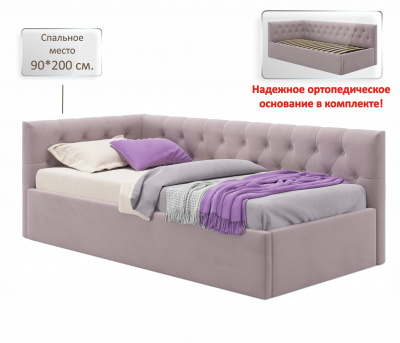 Купить мягкая кровать-тахта afelia 900 лиловая с ортопедическим основанием | МебельСТОК