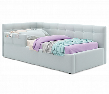 Купить односпальная кровать-тахта bonna 900 с защитным бортиком мята пастель и подъемным механизмом | МебельСТОК