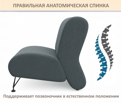 Мягкое дизайнерское кресло Pati маренго темно-серый