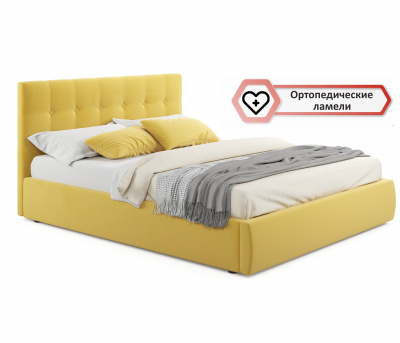 Купить мягкая кровать "selesta" 1800 желтая с ортопед.основанием с матрасом гост | ZEPPELIN MOBILI