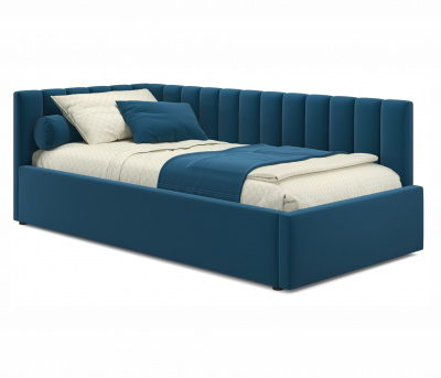 Купить мягкая кровать milena 900 синяя с подъемным механизмом и матрасом гост | МебельСТОК