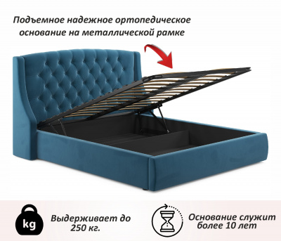 Купить мягкая кровать "stefani" 1600 синяя с подъемным механизмом с орт.матрасом promo b cocos | ZEPPELIN MOBILI
