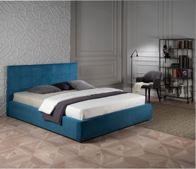Купить мягкая кровать "selesta" 1600 синяя с матрасом promo b cocos с подъемным механизмом | ZEPPELIN MOBILI