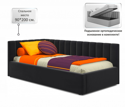 Купить мягкая кровать milena 900 темная с подъемным механизмом | МебельСТОК
