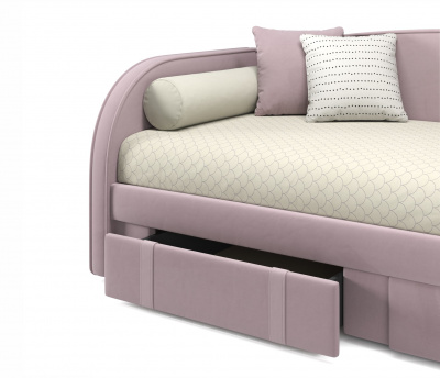 Купить мягкая кровать elda 900 лиловая с ортопедическим основанием и матрасом гост | МебельСТОК