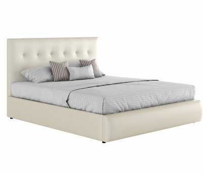 Мягкая кровать "Селеста" 1800 белая с подъемным механизмом с матрасом ГОСТ | МебельСТОК
