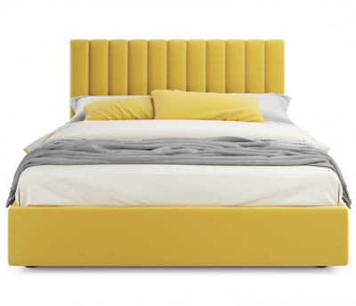 Купить мягкая кровать olivia 1600 желтая с ортопедическим основанием | МебельСТОК