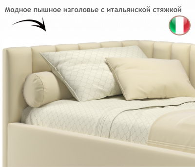 Купить мягкая кровать milena 900 беж с подъемным механизмом и матрасом promo b cocos | МебельСТОК