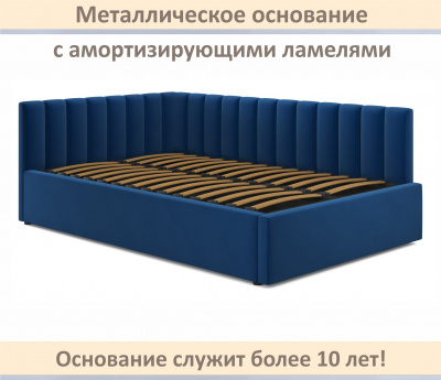 Купить мягкая кровать milena 1400 синяя с ортопедическим основанием | МебельСТОК