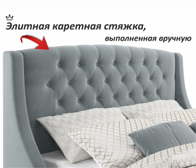 Купить мягкая кровать "stefani" 1600 серая с ортопед. основанием с матрасом астра | ZEPPELIN MOBILI