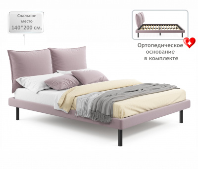 Купить мягкая кровать fly 1400 лиловая с ортопедическим основанием | МебельСТОК