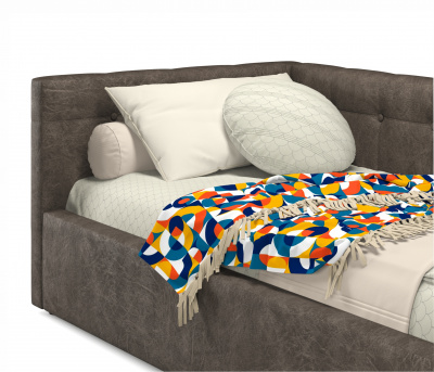 Купить односпальная кровать-тахта bonna 900 кожа брауни с подъемным механизмом | МебельСТОК