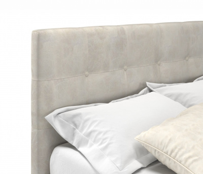 Купить мягкая кровать selesta 1200 кожа кремовый с подъемным механизмом с матрасом гост | МебельСТОК