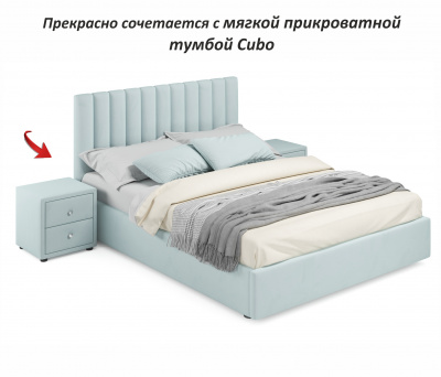 Купить мягкая кровать olivia 1600 мята пастель с ящиками | МебельСТОК