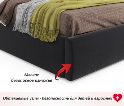 Купить мягкая кровать "stefani" 1800 темная с ортопед. основанием с матрасом астра | ZEPPELIN MOBILI