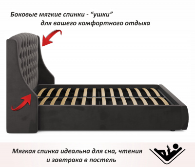 Купить мягкая кровать "stefani" 1600 шоколад с подъемным механизмом | МебельСТОК