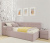 Купить односпальная кровать-тахта bonna 900 с защитным бортиком лиловая и подъемным механизмом | МебельСТОК