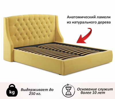 Купить мягкая кровать "stefani" 1400 желтая с ортопед. основанием | ZEPPELIN MOBILI