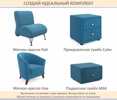 Купить мягкая кровать-тахта aura 900 синяя с подъемным механизмом | МебельСТОК