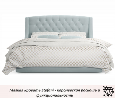 Купить мягкая кровать "stefani" 1600 мята пастель с подъемным механизмом | МебельСТОК