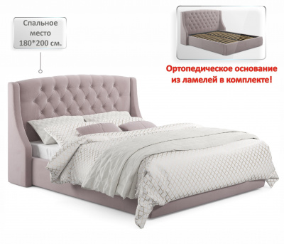 Купить мягкая кровать "stefani" 1800 лиловая с ортопедическим основанием | МебельСТОК