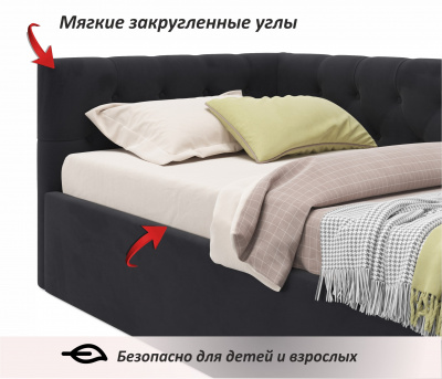 Купить односпальная кровать-тахта afelia с ящиками и бортиком 900 темная с ортопедическим основанием | МебельСТОК
