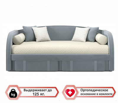 Купить мягкая кровать elda 900 серая с ортопедическим основанием | МебельСТОК