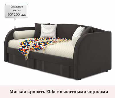 Купить мягкая кровать elda 900 шоколад с ортопедическим основанием и матрасом promo b cocos | МебельСТОК