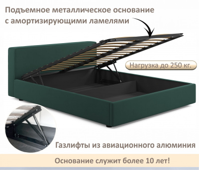 Купить мягкая кровать skandi 1600 изумруд с подъемным механизмом | МебельСТОК