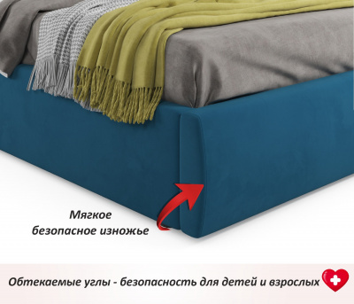 Купить мягкая кровать "stefani" 1400 синяя с ортопед. основанием с матрасом астра | ZEPPELIN MOBILI