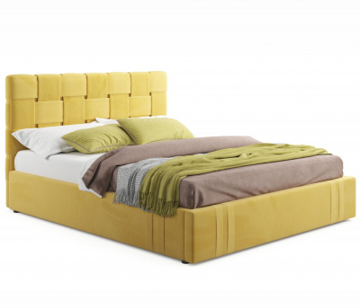 Купить мягкая кровать tiffany 1600 желтая с подъемным механизмом | МебельСТОК
