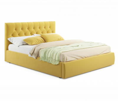 Купить мягкая кровать verona 1800 желтая с ортопедическим основанием | МебельСТОК