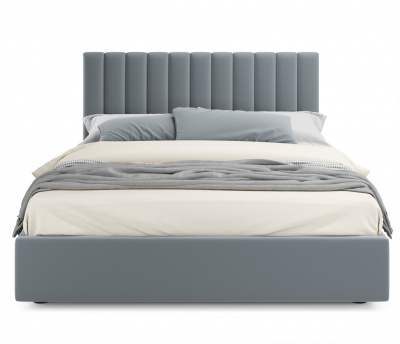 Купить мягкая кровать с тумбами olivia 1600 серая с подъемным механизмом | МебельСТОК